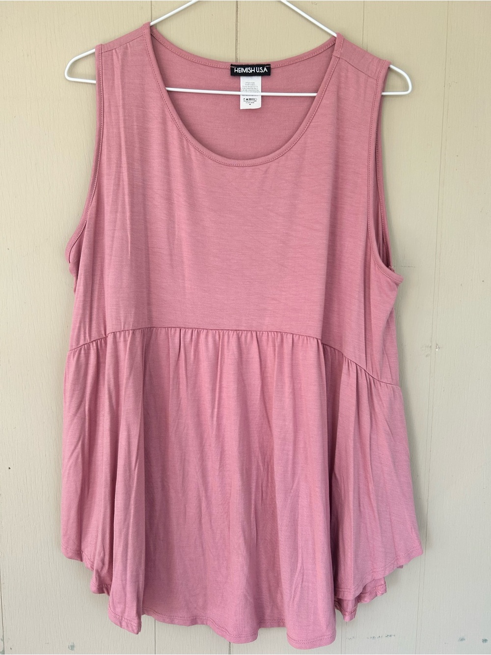HEIMISH USA Pink Sleeveless Peplum Tank Top